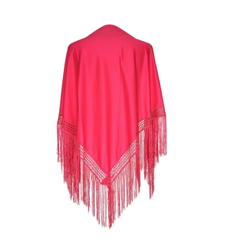Fucshia Plain Shawl w/fucshia fringe
